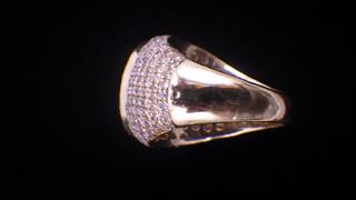 Men's 10K Diamond Cluster Oval Ring Yellow Gold 13g Size 10.5